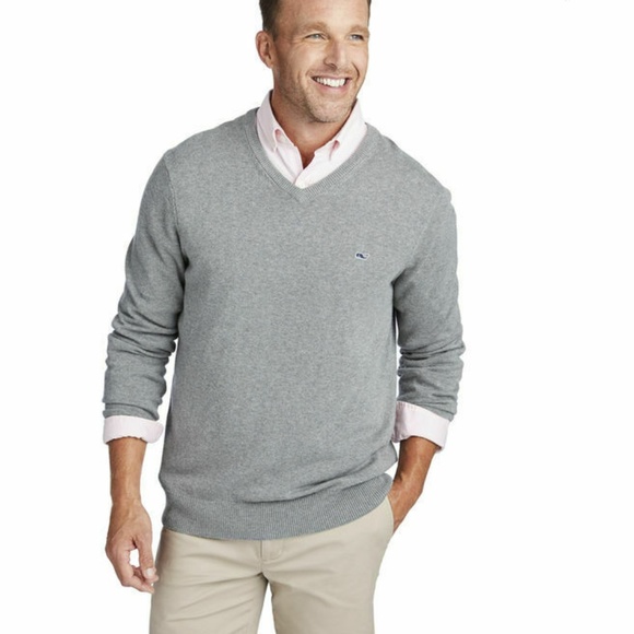 New Vineyard Vines Cotton Cashmere V neck Sweater - Picture 2 of 4